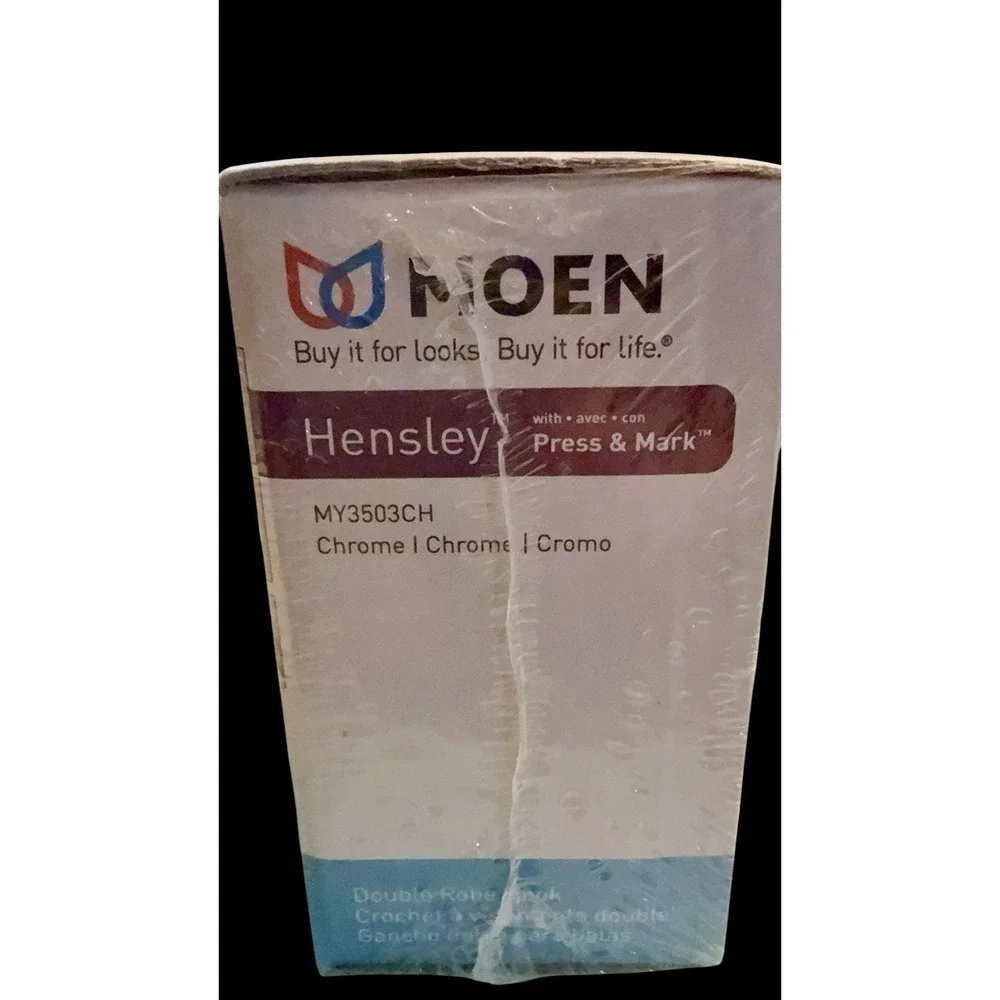 MOEN Hensley Double Robe Hook Spot Resist-Brushed Nickel - MY3503CH  SEALED PKG